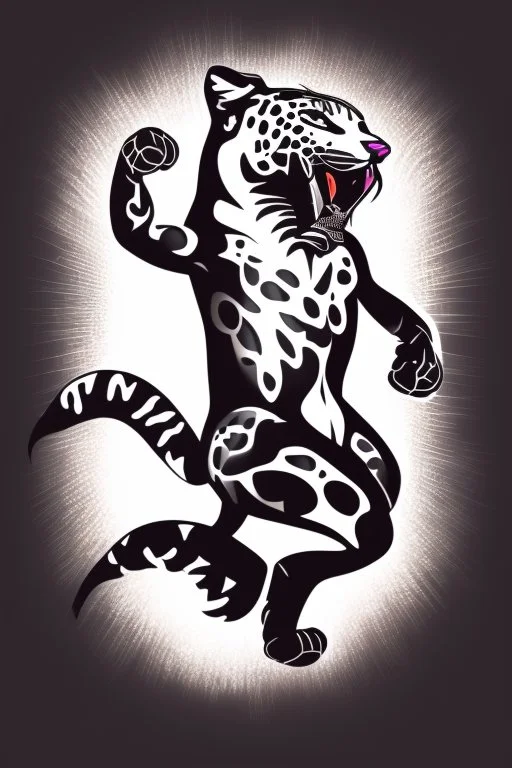 Design a vector graphics "jaguar", jumping pose right to left