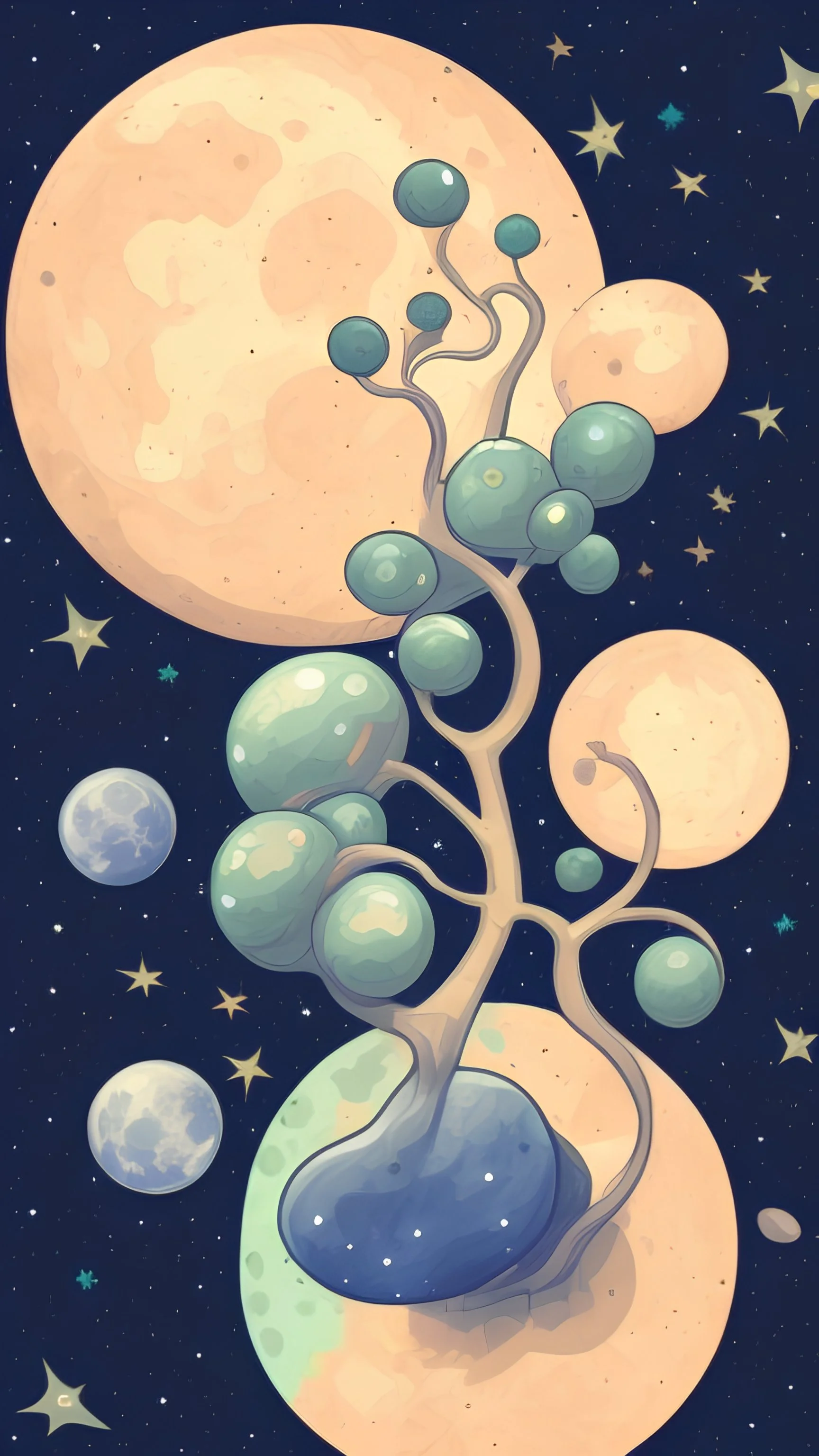 Sleepy moon wearing a nightcap, watercolor clip art, vector image, flat white background.