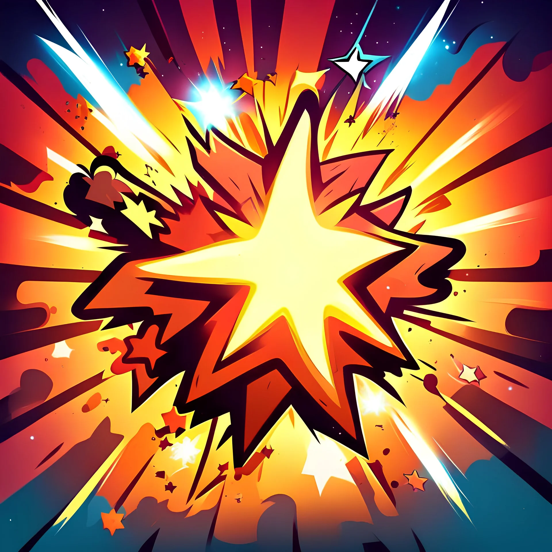 cartoon exploding star background