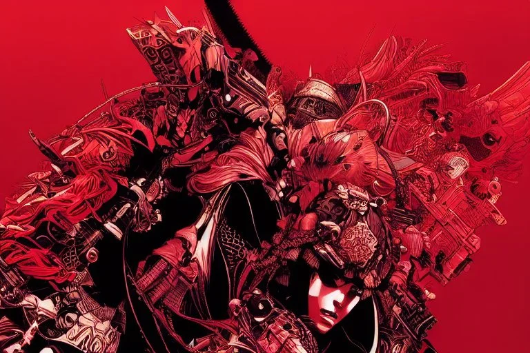 beautiful punk girl, hyper detailed, intricately detailed, illustration by <kilian eng> <Yoji Shinkawa>, darkred tones,