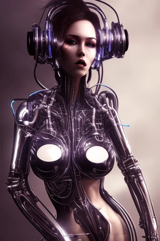 cyberpunk, black latex body, women, body portrai, big boobs, open mouth, highlight eyes perfect, skin, tron, cyborg , perfekt sexy, real, dream, hr giger