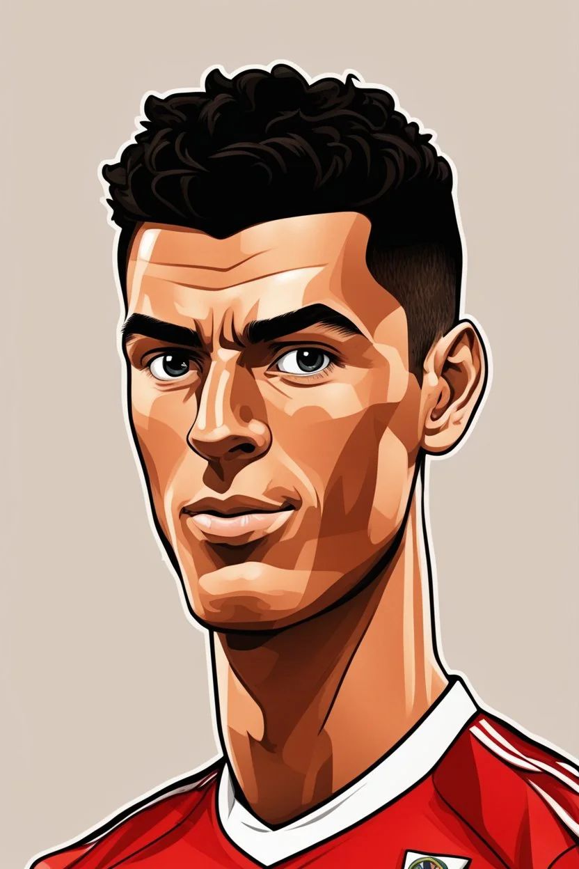 Cristiano Ronaldo Portuguese football player cartoon 2d