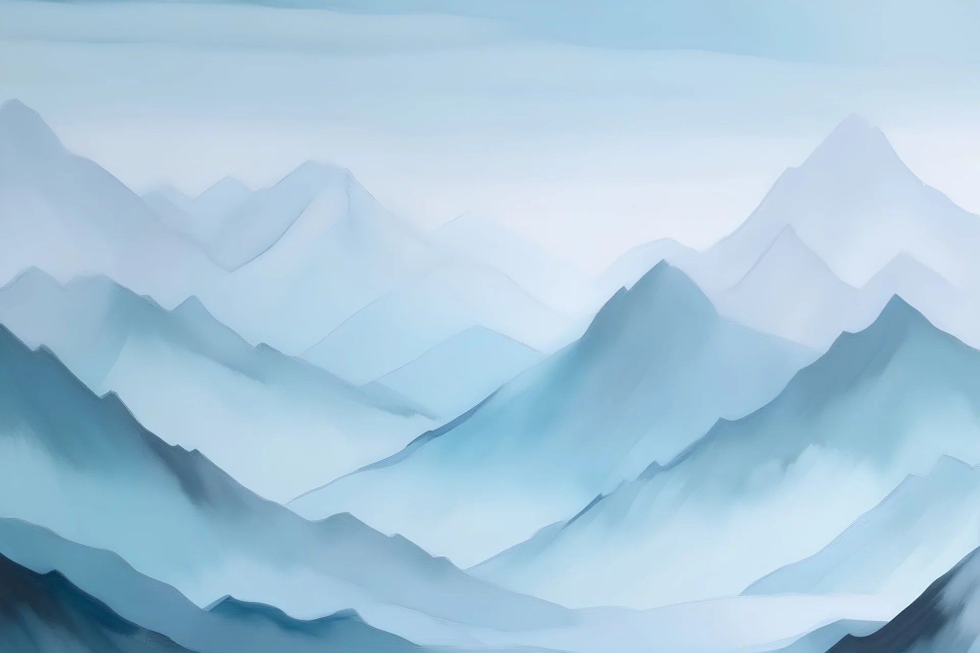 pastel blue mountains art