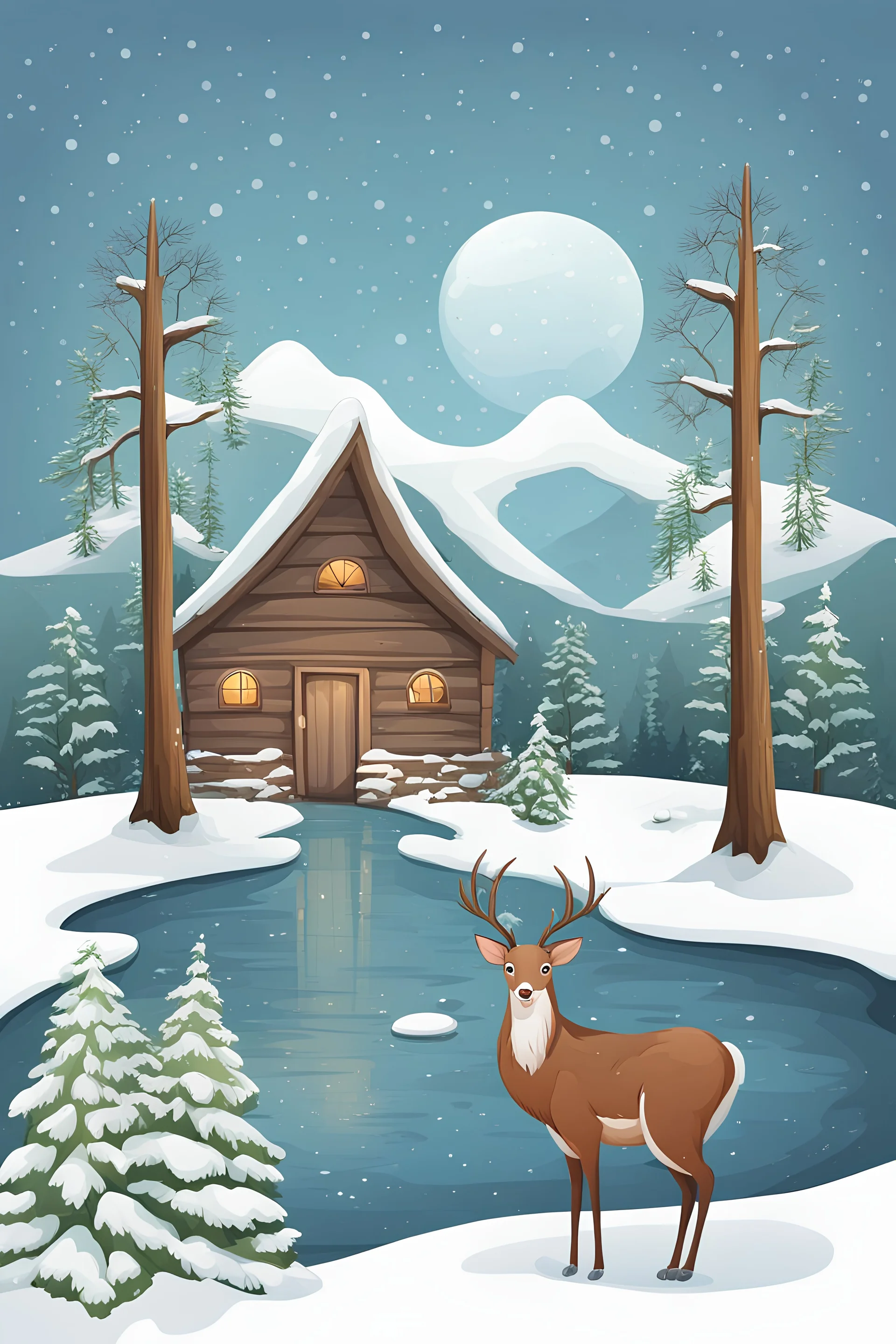 a snowy nature illustration