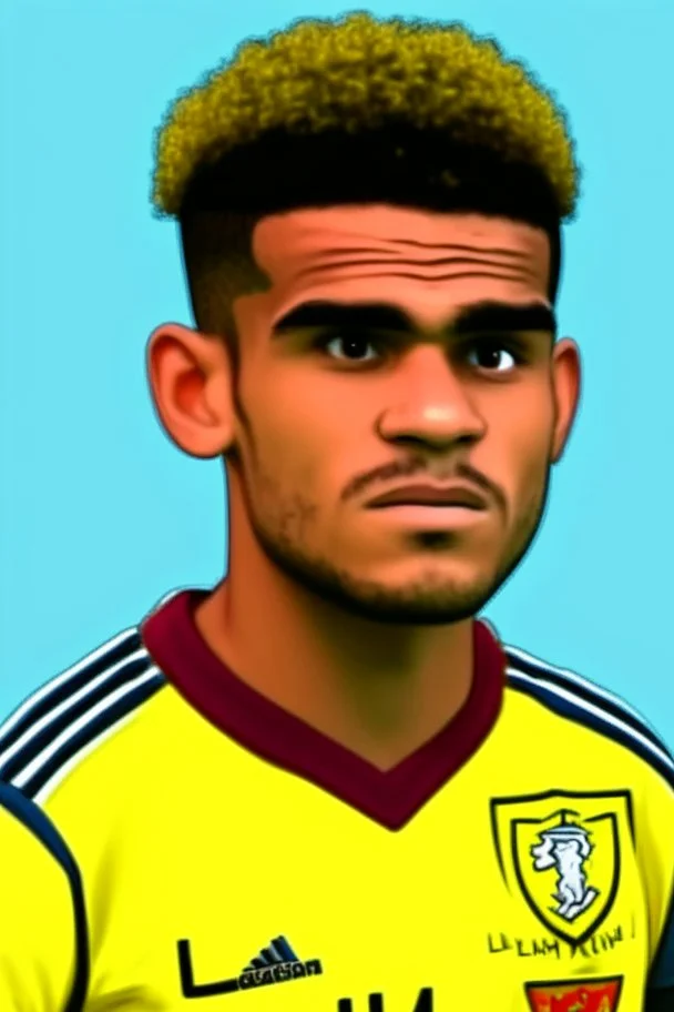 Luis Diaz Colombian soccer player cartoon 2d