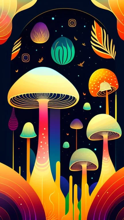 camoes art style inspired by Jonny Hatt Kean, abstract alien mushroom world drawing, surreal Abstract Background, Ethereal Mood. naif Alejandro Torres style. Hyperrealistic detailed, flat, vector illustration, Storybook Illustration, made of wire, pencil sketch, DAIM