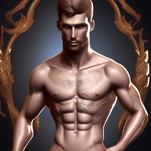 A man in briefs, volumetric lighting, intricate details, realistic style