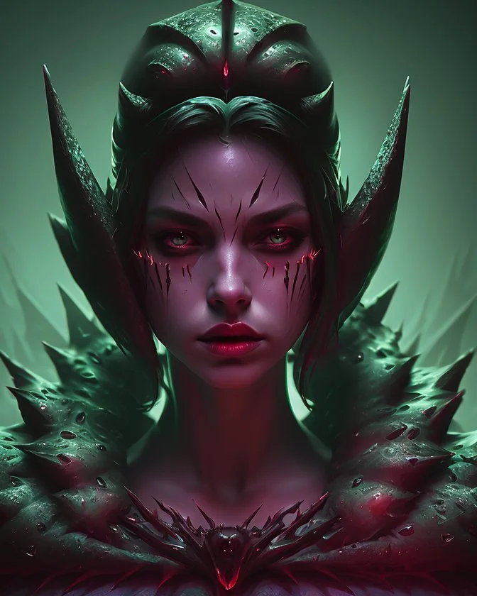 Queen of darkness painting , violent, high delicate defined details, beautiful, atmospheric, rain, matte, 3 d 8 k octane rendered, sharp focus, illustration, holographic undertones, high detail, ultra realistic, highly saturated colors