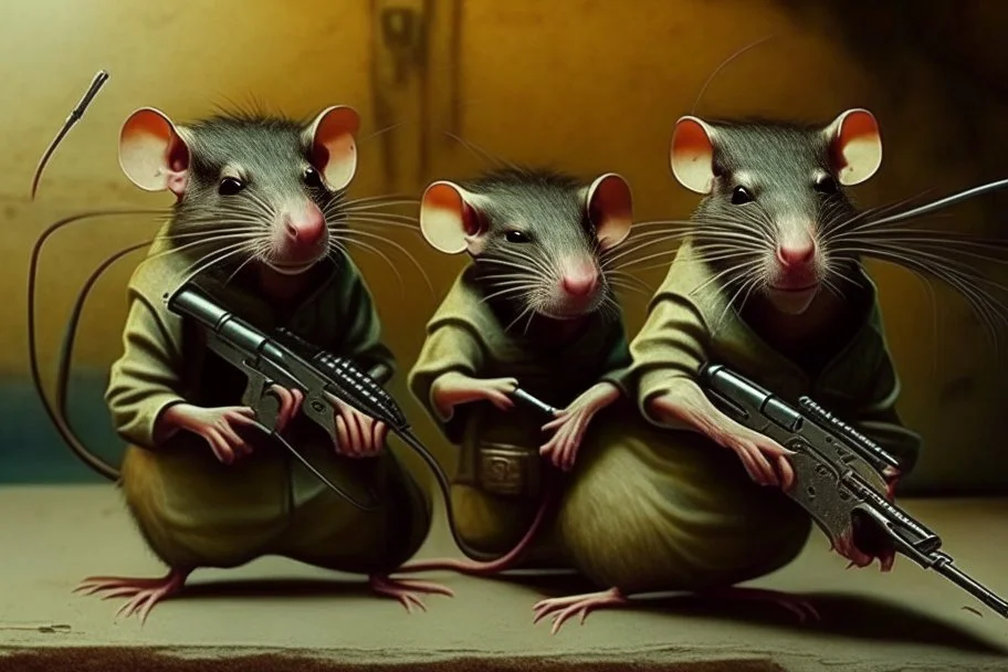 rats with guns (like in the pulp fiction)