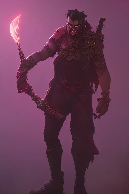 Full body photography of ethereal ANGRY ORC , Fire theme art, Dark moody night atmosphere, by Michelangelo, 8K, high body details, anatomically perfect body, oak tree roots, purple, red, armed with guns ,