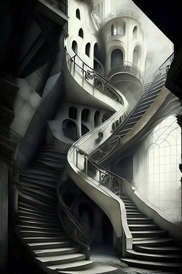 tavern dystopian rich stairs entrence building white