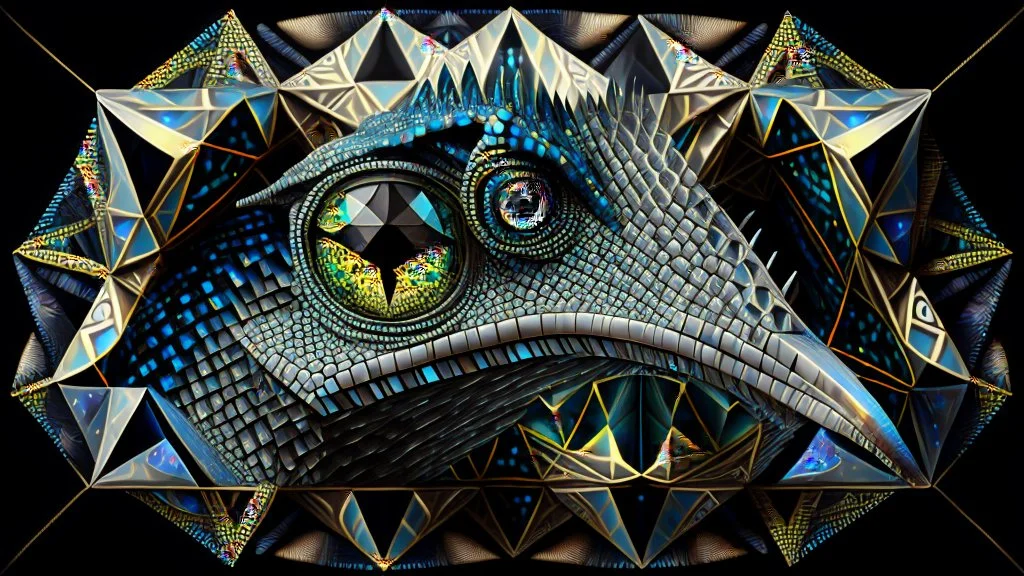 impossible octaedric jeweled paradox geometry impossible troodon with many eyes