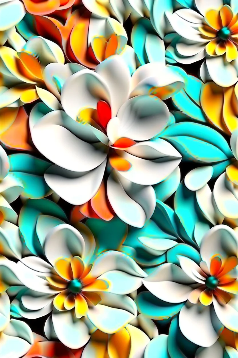 flowers floral pattern in the style of Georgia O’Keeffe 3d