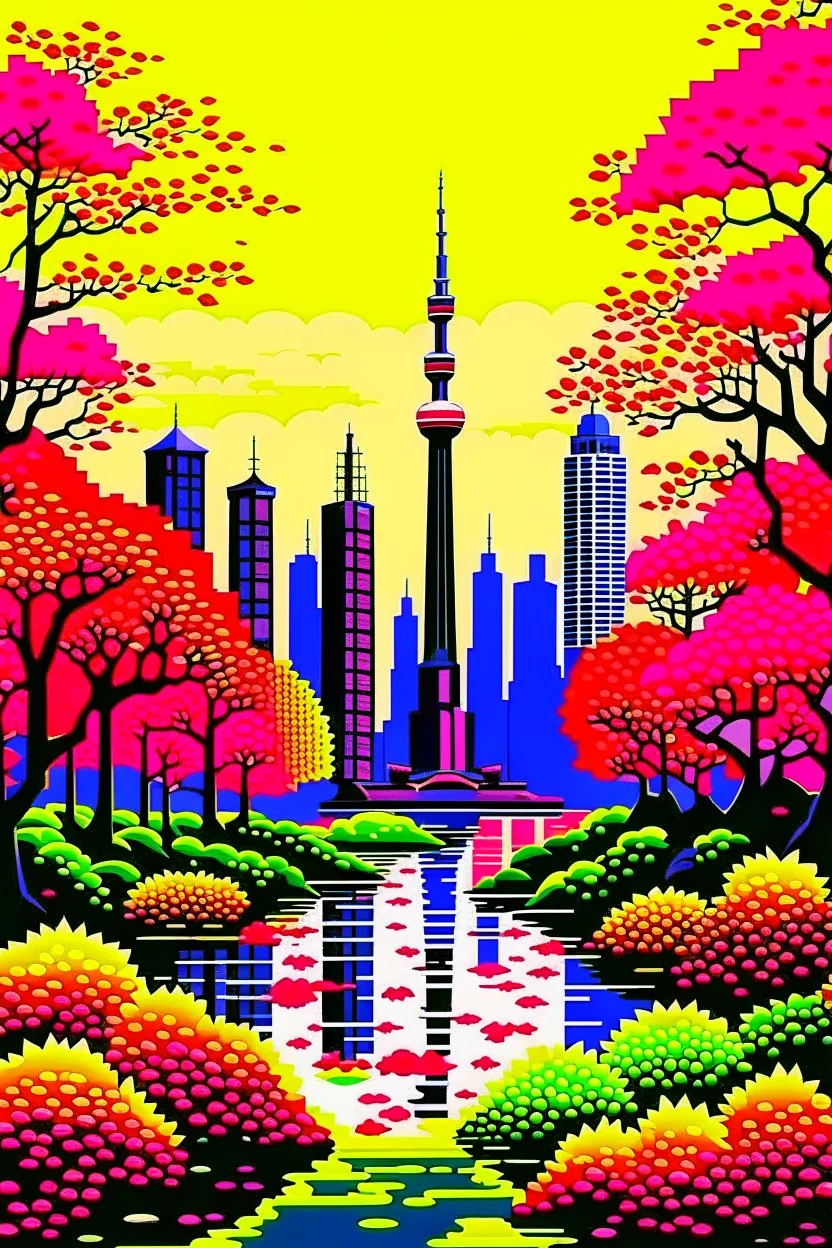 shanghai in autumn in the style of Hiroshi Nagai