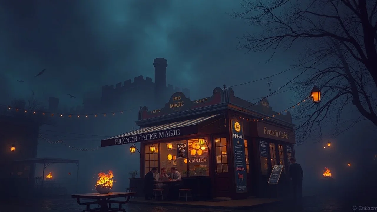 french cafe. Magic. Drama. Creepy.