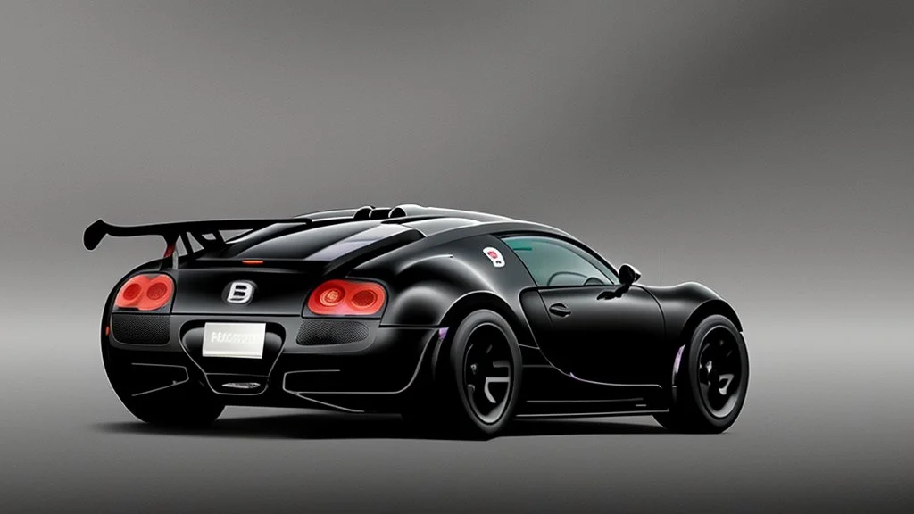 musou black painted Black Super Bugatti Veyron Hyper Sport, rear view