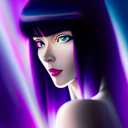 Ultra detailed fullbody Portrait in oil on canvas of beautiful Ghost in the shell,extremely detailed digital painting, extremely detailed face, crystal clear eyes, mystical colors ,perfectly centered image, perfect composition, rim light, beautiful lighting,masterpiece ,16k, stunning scene, raytracing, anatomically correct, in the style of Simon Bisley and uncannyknack and caravaggio and Seung Eun Kim and Steve Jung Jeehyung Lee.