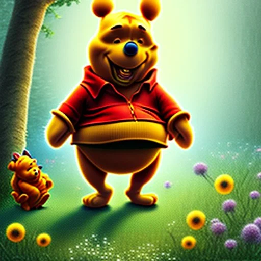 Winnie the Pooh as an armed police officer