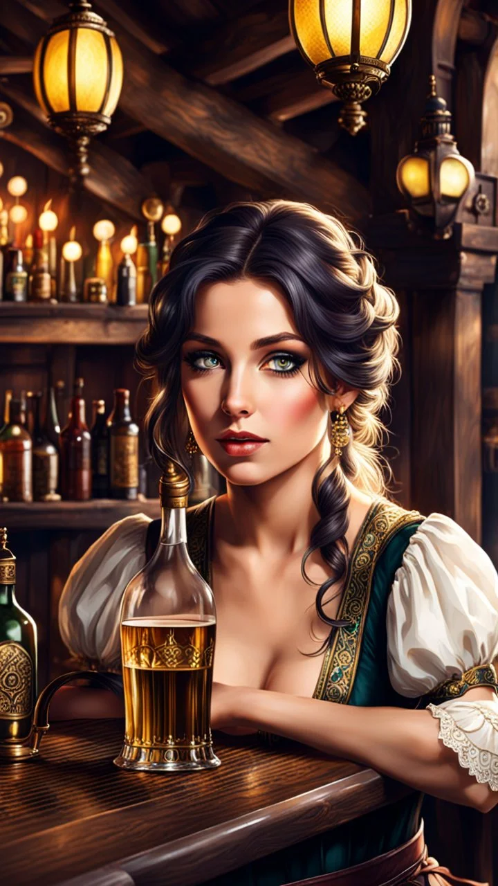 a beautiful tavern with many peoples , if I tell a story of her eyes beauty , her eyes story will collapse a tavern,The drunkards of the pub are all upset from her beauty