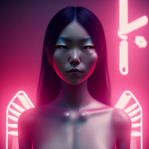 Asian Woman, samurai, cyberpunk, neon, highly detailed, art stations, concept art, smooth, unreal engine 5, god rays, ray tracing, RTX, nanite polygons, lumen lighting, ultra detail, volumetric lighting, 3d, finely drawn, high definition, high resolution, gradient background