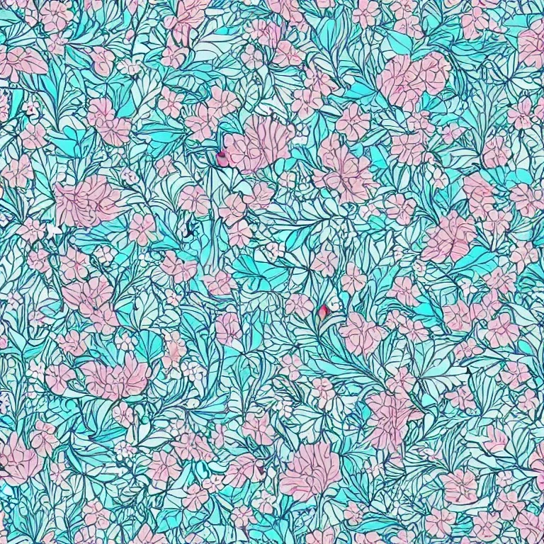 Seamless pattern, fabric, printed floral pattern, normal map