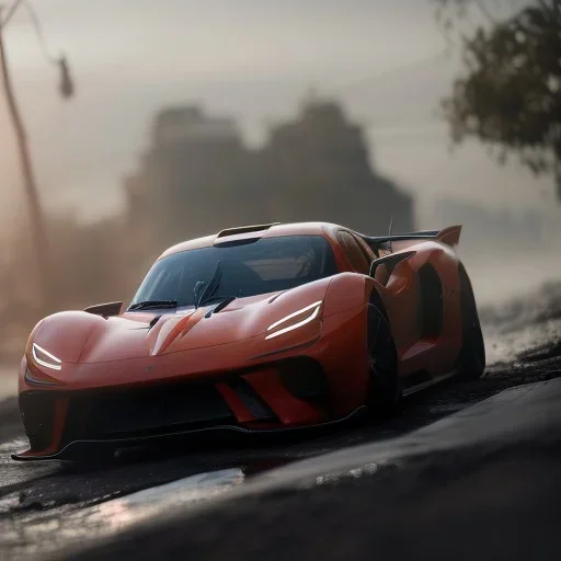 photo of a ultra realistic,hyper fire car, cinematic lighting, battered, low angle, trending on artstation, 4k, hyper realistic, focused, extreme details, unreal engine 5, cinematic, masterpiece