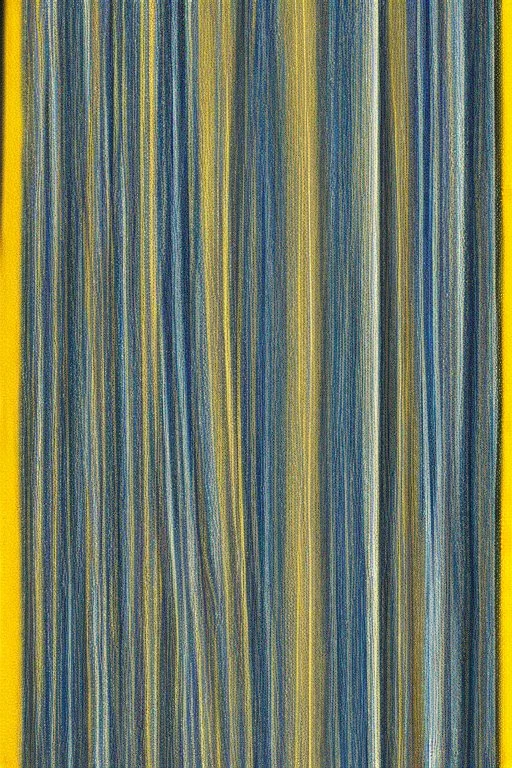 image woven from blue silk and yellow velvet strips