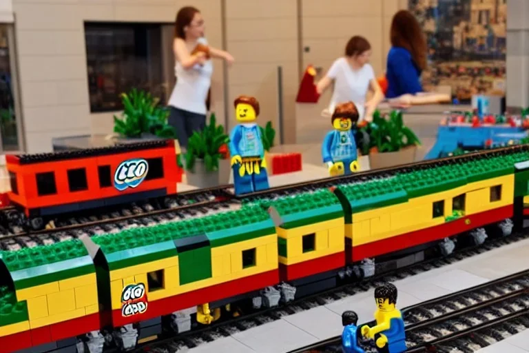 Lego Train in lego european city