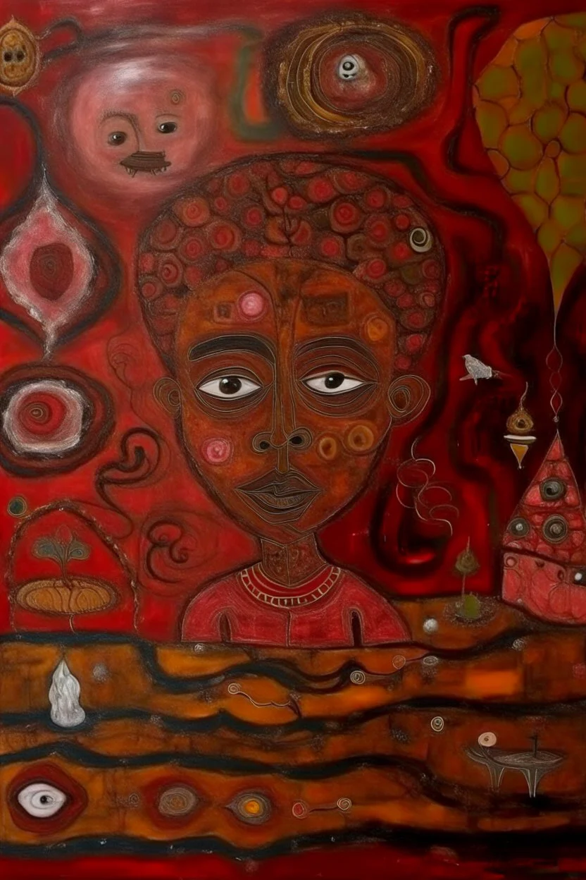 Rosewood Reverie: Dreams of deep, reddish-brown outsider art