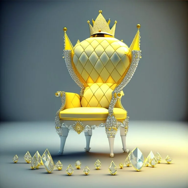 A diamond chair in which a senior king of the year sits and wears a crown with a yellow pearl that rules space