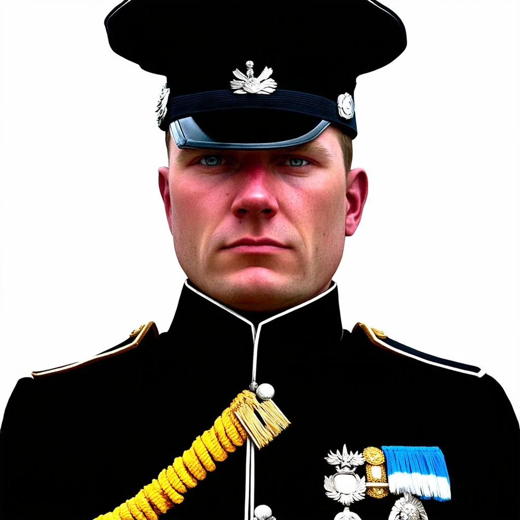 (((fantasy))), portrait, face, close up, long face, town guardsman, white background