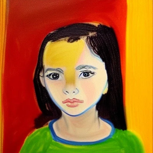 Retrato de un niña muy guapa de 6 años de nombre Dalia Santiago Arnau de estilo Vincent van Gogh