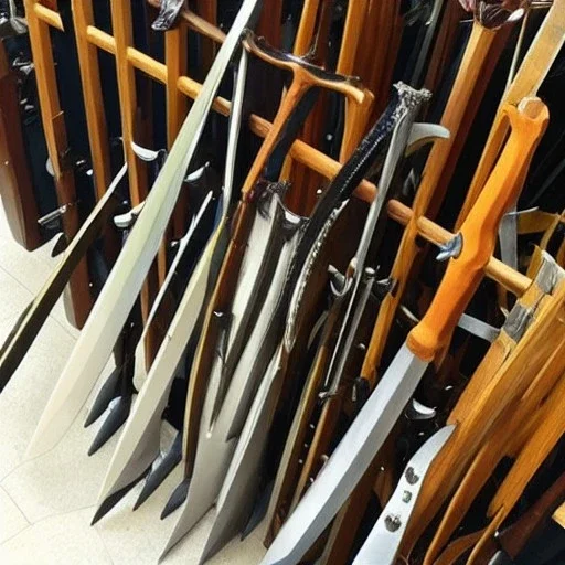 Sword on rack