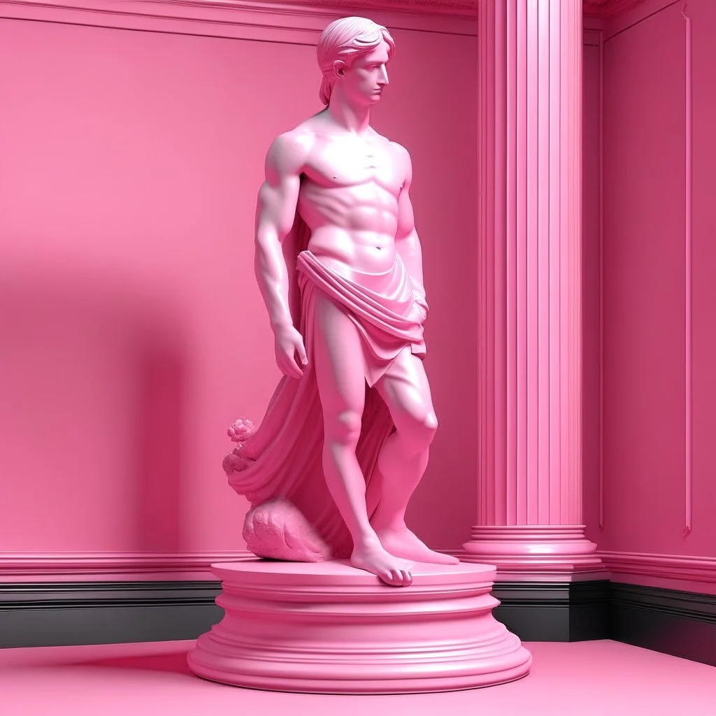 Neoclassicism pink Man standing realistic