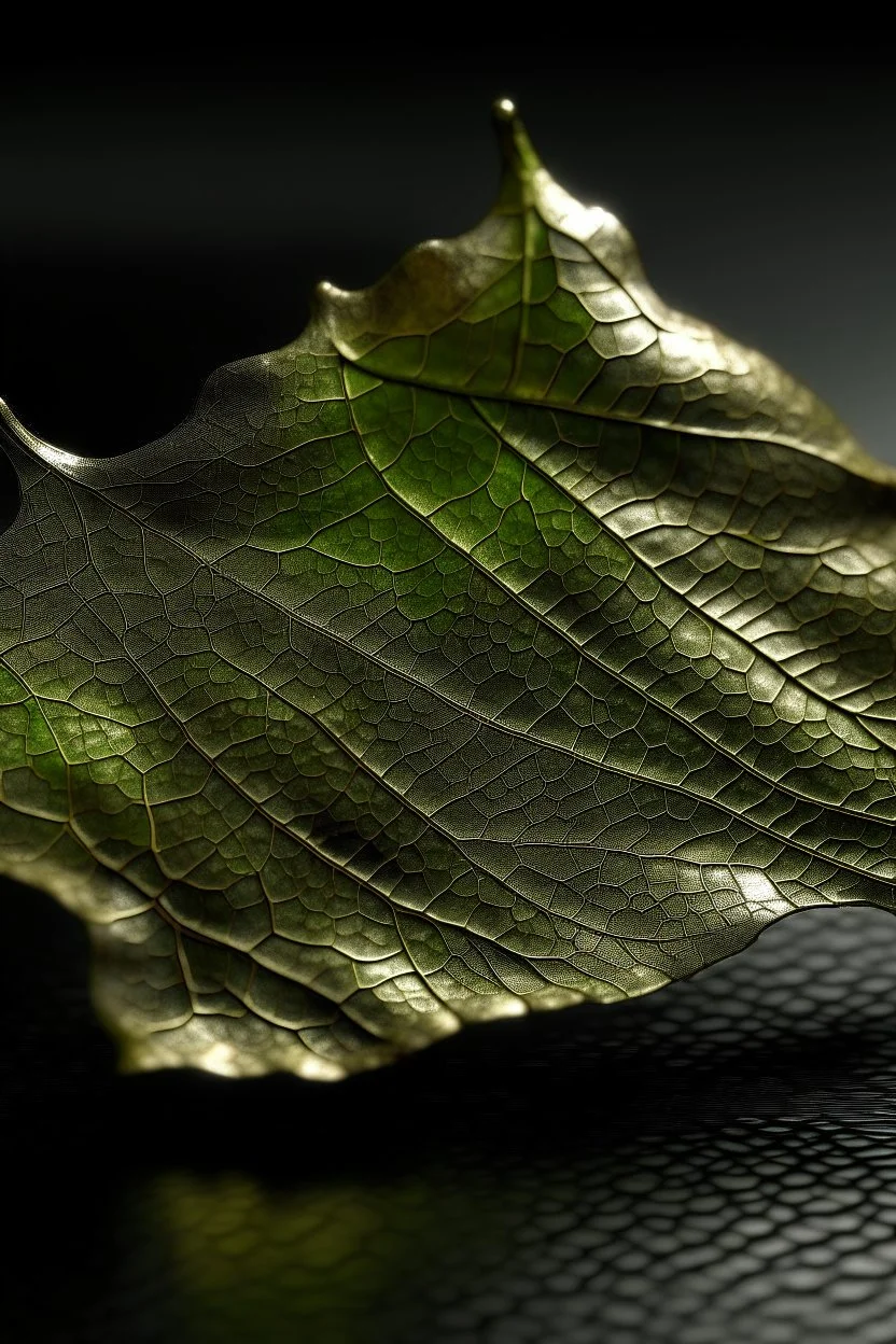 Organic leaf became metallic