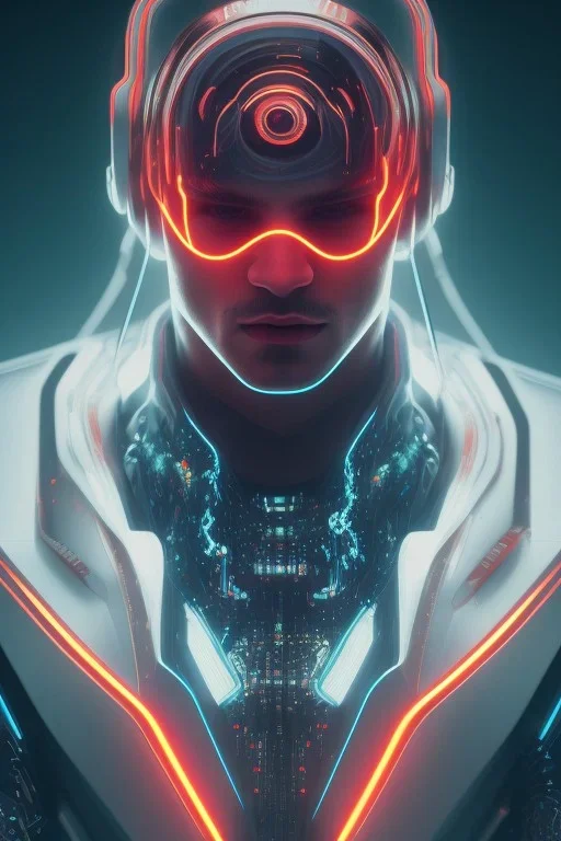 cyberpunk, head, men, portrai, tron