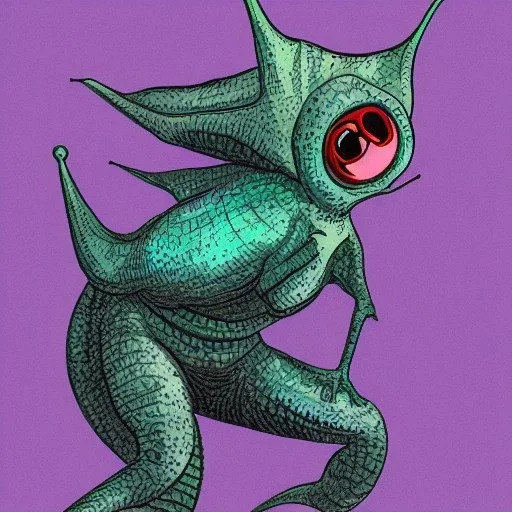 snail kaiju with ten eyes