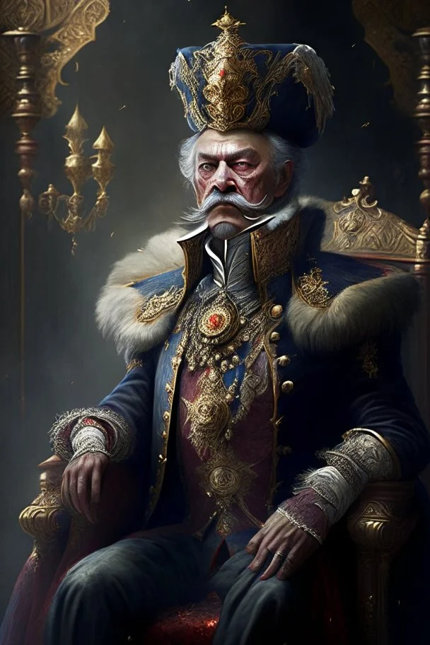 middle-aged emperor of fantasy victorian empire in his