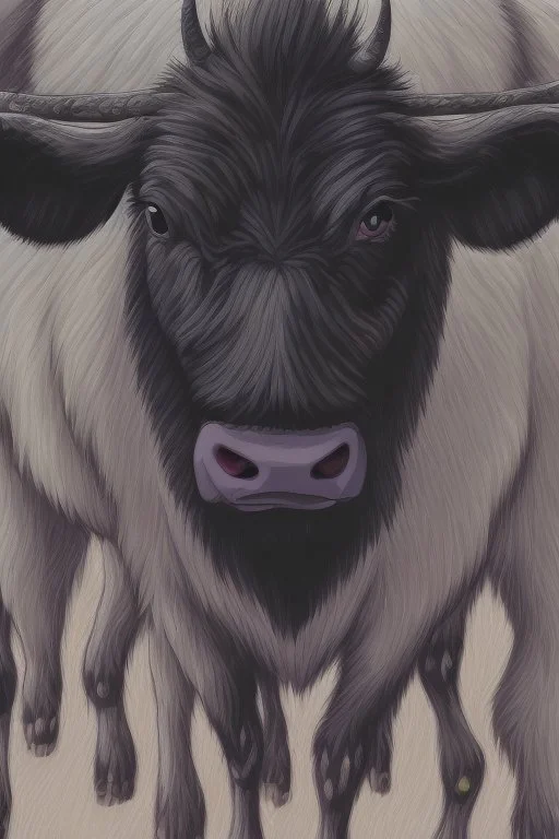 portrait of a cow in (H.R giger) style with lots of alien tenticles