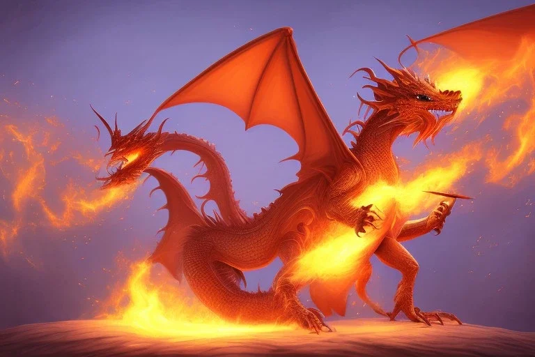 Firespitting dragon is destroying a computer