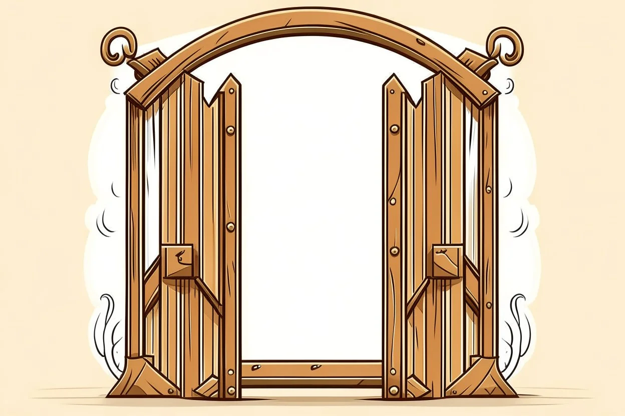 clip art logo design for wooden gates