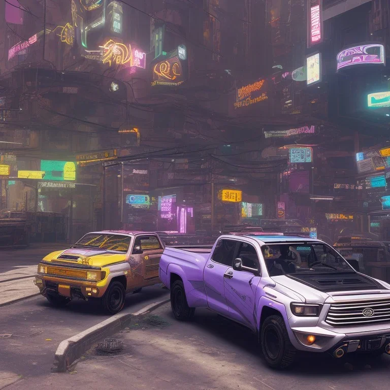 cyberpunk 2077 version of a toyota tundra