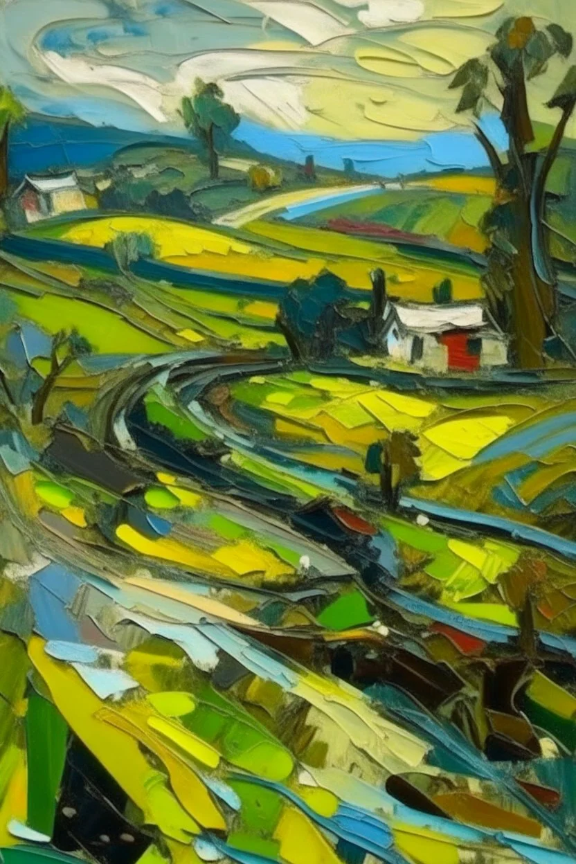 Landscape in the style of frank auerbach