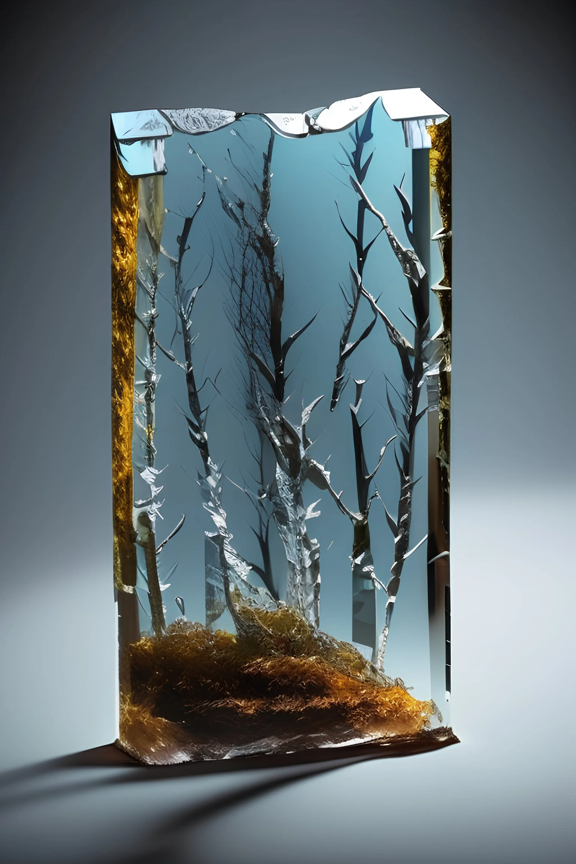 Realistic film strip made of glass