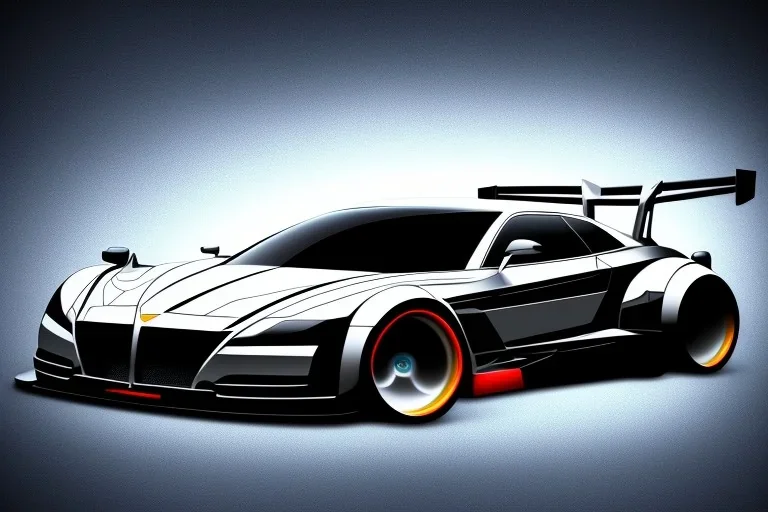 Car Supercar Vector 3d rendering Vector collage