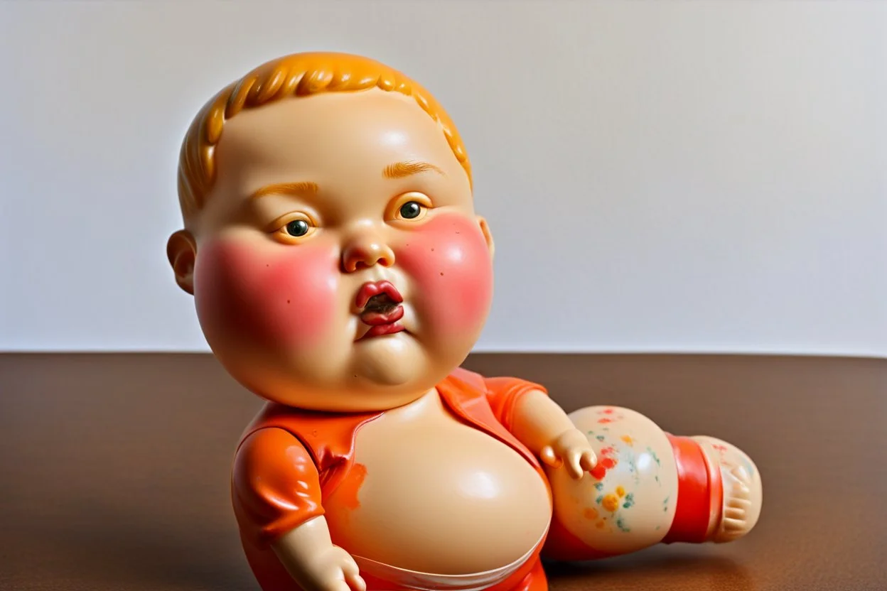 Big plastic fat Boy doll.19th painting