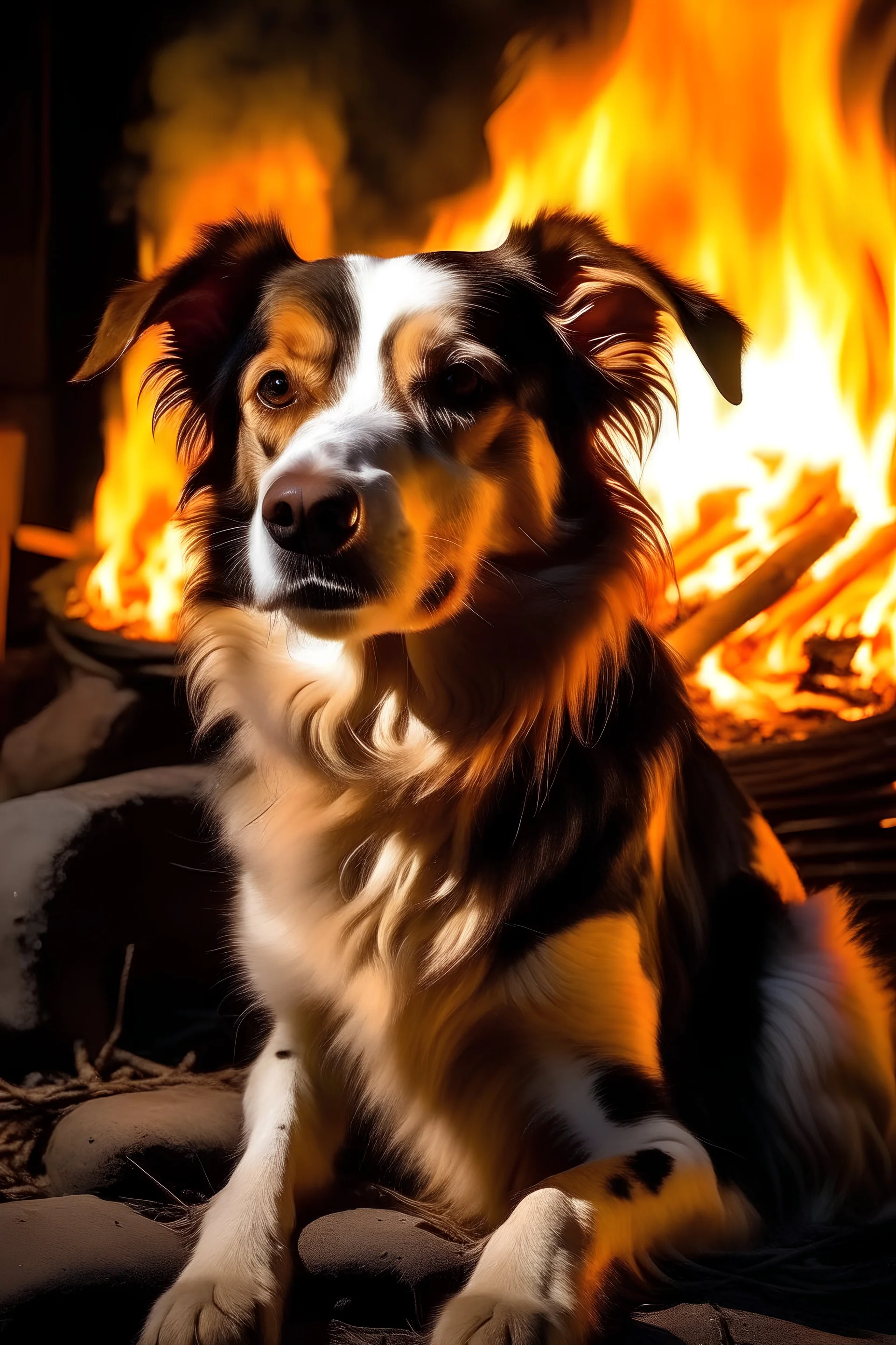 Dog live in the fire