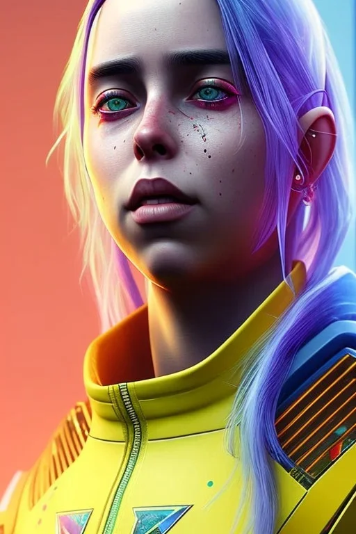 Billie Eilish, cyberpunk2077, booty, photorealistic