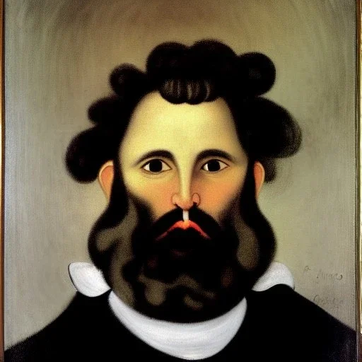 Retrato de un hombre con barba y canas llamado Jacobo Santiago Mozos con el estilo de Gustave Courbet