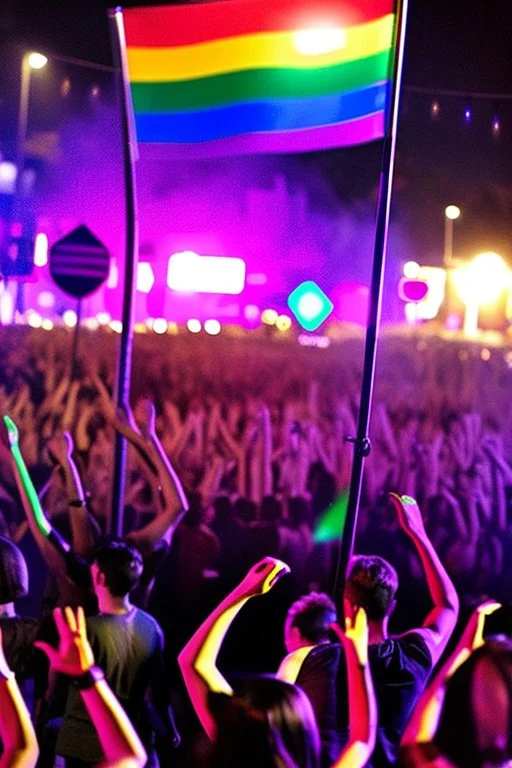 Huge pride party in the street